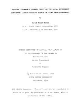 British Columbia's Islands Trust on the Local Government Continuum