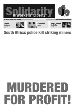 South Africa: Police Kill Striking Miners