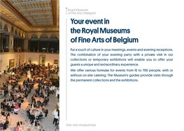 Your Event in the Royal Museums of Fine Arts of Belgium