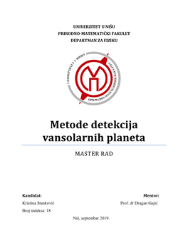 Metode Detekcija Vansolarnih Planeta