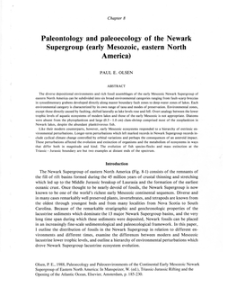 Paleontology and Paleoecology of the Newark Supergroup (Early Mesozoic, Eastern NQ Rth America)