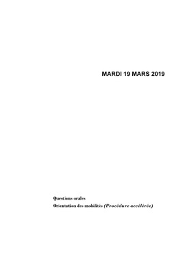 Mardi 19 Mars 2019
