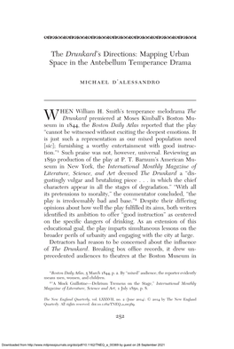 Mapping Urban Space in the Antebellum Temperance Drama