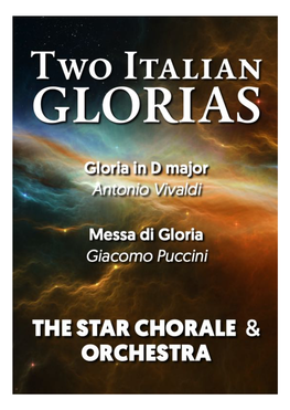 Program Book for Our 2018 Performance of Two Italian Glorias