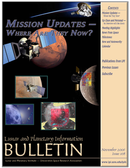 Lunar and Planetary Information Bulletin, Issue