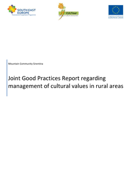 Good Practice Report on Managing Cultural Values in Rural Areas