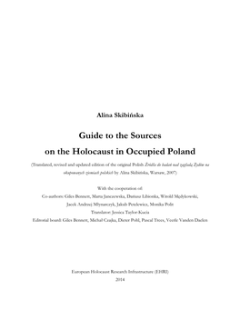 Guide to the Sources on the Holocaust in Occupied Poland