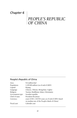 Chapter 6-People's Republic of China