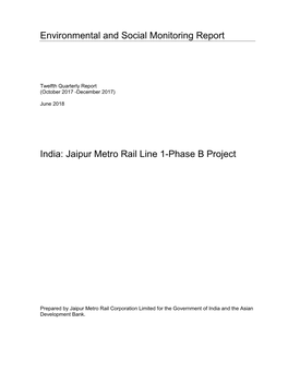 Jaipur Metro Rail Line 1-Phase B Project