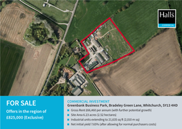 COMMERCIAL INVESTMENT Greenbank Business Park, Bradeley Green Lane, Whitchurch, SY13 4HD