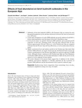 Effects of Host Abundance on Larch Budmoth Outbreaks in the European Alps