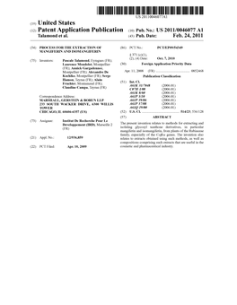(12) Patent Application Publication (10) Pub. No.: US 2011/0046077 A1 Talamond Et Al