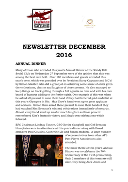 Newsletter December 2016