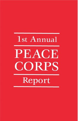 First Annual Peace Corps Report