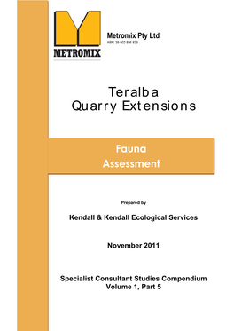 Teralba Quarry Extensions Part 5: Fauna Assessment Report No