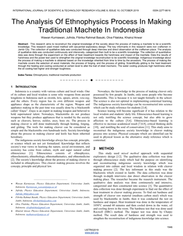 The Analysis of Ethnophysics Process in Making Traditional Machete in Indonesia Wawan Kurniawan, Jufrida, Fibrika Rahmat Basuki, Olva Fitaloka, Khairul Anwar