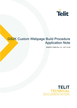 GS2K Custom Webpage Build Procedure Application Note