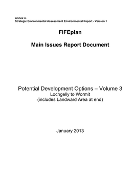 Fifeplan Main Issues Report Document Potential Development