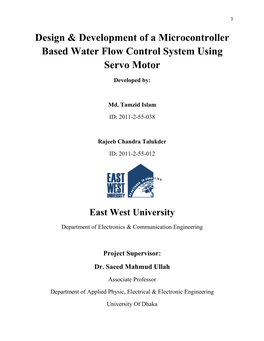 Design & Development of a Microcontroller Based Water Flow