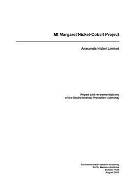 Mt Margaret Nickel-Cobalt Project