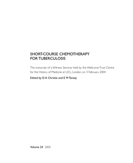 Short-Course Chemotherapy for Tuberculosis