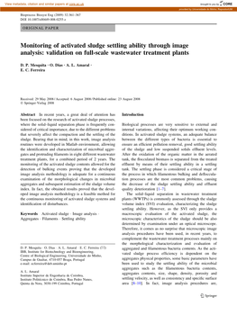 Monitoring of Activated Sludge Settling Ability Through Image Analysis: Validation on Full-Scale Wastewater Treatment Plants