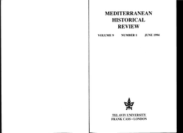 Mediterranean Historical Review