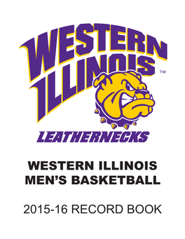 Western Illinois Men's Basketball 2015-16 Record