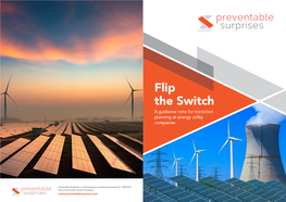 Flip the Switch a Guidance Note for Transition Planning at Energy Utility Companies