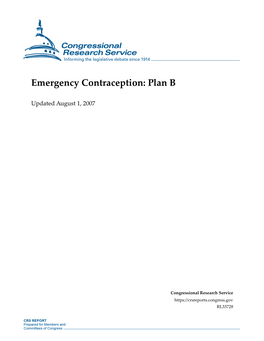 Emergency Contraception: Plan B