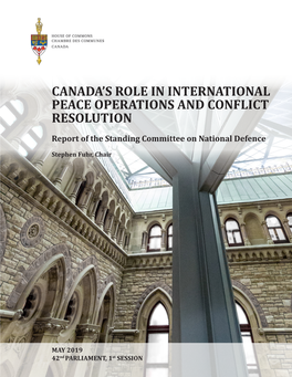 Canada's Role in International Peace Operations and Conflict Resolution