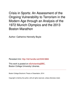 Crisis in Sports: an Assessment of the Ongoing