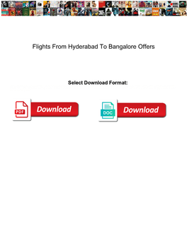 Flights from Hyderabad to Bangalore Offers