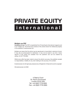 PRIVATE EQUITY International