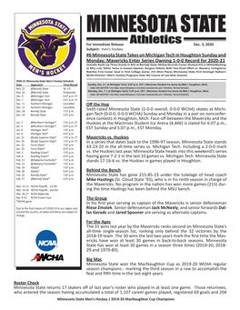 MINNESOTA STATE for Immediate Release Athletics Dec