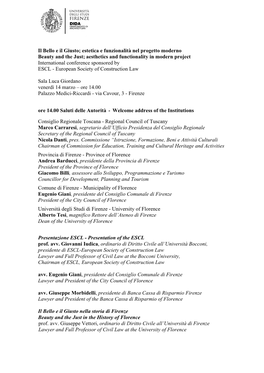 Programma Convegno ESCL Firenze