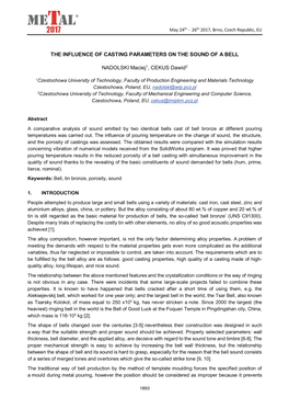 The Influence of Casting Parameters on the Sound of a Bell