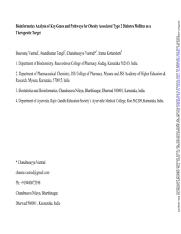 Bioinformatics Analysis of Key Genes and Pathways for Obesity