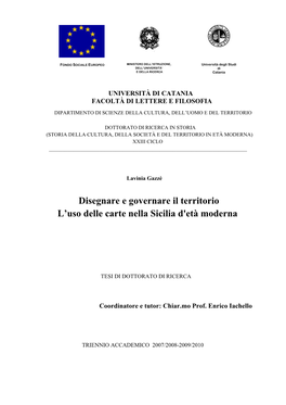 Disegnare E Governare Il Territorio L'uso Delle Carte Nella Sicilia D'età Moderna