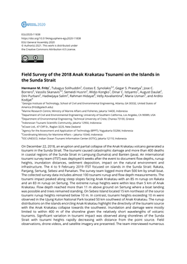 Field Survey of the 2018 Anak Krakatau Tsunami on the Islands in the Sunda Strait