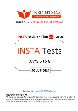 Insta Revision Tests 3.0 Test 5 to 8 Solutions