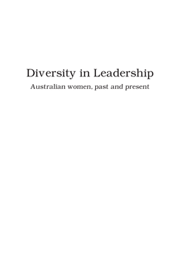 Diversity in Leadership Australian Women, Past and Present