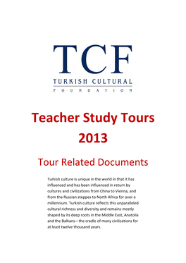 Teacher Study Tours 2013