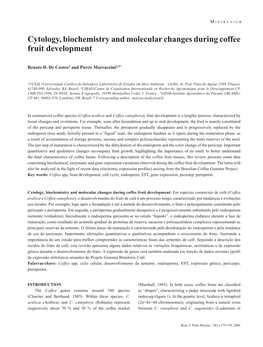 Cytology, Biochemistry and Molecular Changes During Coffee Fruit Development