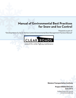 Manual of Environmental Best Practices for Snow and Ice Control