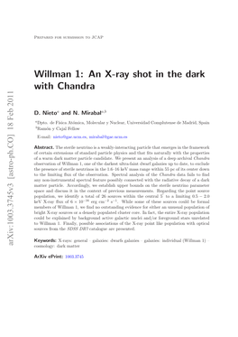 Willman 1: an X-Ray Shot in the Dark with Chandra
