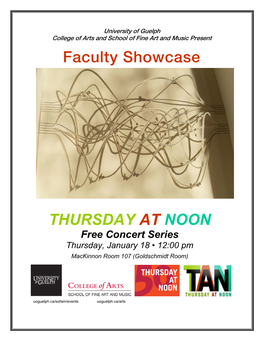 Faculty Showcase THURSDAY at NOON