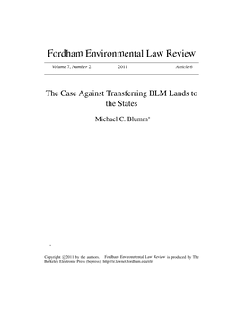 The Case Against Transferring BLM Lands to the States