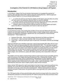 TT2017-1138 Assessment of Potential for Infill Ctrain Stations - Att 2.Doc Page 1 of 32 ISC: UNRESTRICTED