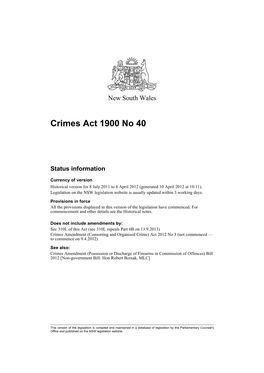 Crimes Act 1900 No 40